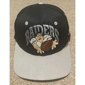 Vintage 1993 Los Angeles Vegas Oakland Raiders Flintstones Snapback Hat Cap 90s